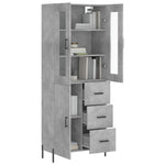 Highboard Concrete Grey 69.5x34x180 cm Engineered Wood 3198477