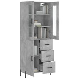 Highboard Concrete Grey 69.5x34x180 cm Engineered Wood 3198477
