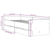 Bed Frame without Mattress Brown Oak 75x190 cm Small Single Small Single 3207363