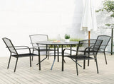 Stackable Garden Chair Set 5 pcs Anthracite Powder-coated Steel 3283758