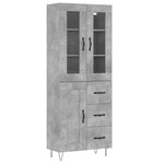 Highboard Concrete Grey 69.5x34x180 cm Engineered Wood 3198693