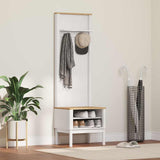 Hallway Cabinet FLORO White 50 x 40 x 158 cm Solid Pine Wood 42011246