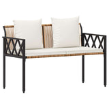Outdoor Furniture Set 4 pcs Brown and Cream White Poly Rattan 42025344