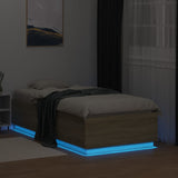 Bed Frame with LED without Mattress Sonoma Oak 90x190 cm Single 3209662