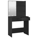 Dressing Table with LED Black 74.5x40x141 cm 808802