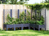 Garden Planter with Trellis Blue Grey 160x120x142 cm PP 367936