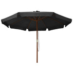 ZNTS Garden Parasol with Wooden Pole 330 cm Anthracite 47214