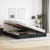 Storage Bed with Mattress Black 200 x 200 cm Faux leather 3369961