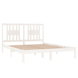 3104064 Bed Frame without Mattress White Solid Wood 140x200 cm