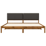 Bed Frame with Upholstered Headboard Natural and Dark Grey 3405044