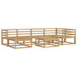 Outdoor Sofa Set 7 pcs White Solid Acacia Wood 3386708