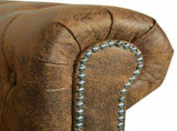 Chesterfield Sofa 3-Seater Brown Faux Leather 287919