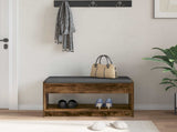 Hall Bench with Cushion with Shelf Smoked Oak 83 x 38 x 45 cm 891580