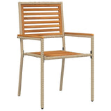 Garden Dining Set 7 pcs Beige Solid Acacia Wood 3365540