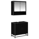 Bathroom Furniture Set 2 pcs Black Oak Engineered Wood 3402347