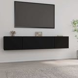 TV Cabinets 2 pcs Black 80x30x30 cm Engineered Wood 804536