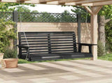 Garden Swing Bench with Metal Chains Black Solid Wood Fir 4008982