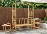 Garden Arch with Bench Natural 115 x 50 x 205 cm Bamboo 42028056