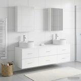Bathroom Furniture Set 5 pcs White Engineered Wood and Glass 3406887