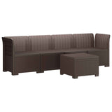 4-Seater Garden Sofa Rattan Look PP Brown 3443851