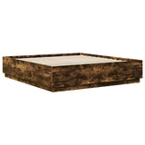 Bed Frame Smoked Oak 200 x 200 cm Engineered Wood 3408044