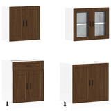 4 Piece Kitchen Cabinet Set Porto Brown Oak Engineered Wood 3314878