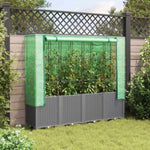 ZNTS Raised Bed with Greenhouse Cover Rattan Look 160x40x153 cm 4015859