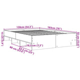 Bed Frame without Mattress Brown Oak 135x190 cm Engineered Wood 3295694