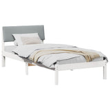 Bed frame White and light grey 100 x 200 cm Solid pine wood 878563