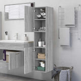 Bathroom Cabinet Grey Sonoma 30x30x130 cm Engineered Wood 815640