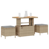 Garden Dining Set Beige Poly Rattan 42007919
