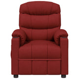 Massage Chair Wine Red Fabric 348085