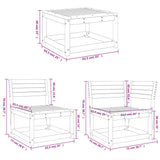 Garden Sofa Set White Solid Pine Wood Large Modular 3217031