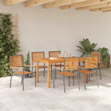 Garden Dining Set 7 pcs Grey Solid Acacia Wood 3365539