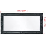 ZNTS Wall Mirror Baroque Style 100x50 cm Black 243682