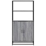Highboard Grey Sonoma 68x35x139 cm Engineered Wood and Metal 849052