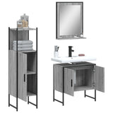 ZNTS 3 Piece Bathroom Cabinet Set Grey Sonoma Engineered Wood 3214347