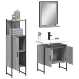 3 Piece Bathroom Cabinet Set Grey Sonoma Engineered Wood 3214347