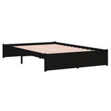 Bed Frame without Mattress Black Solid Wood 120x190 cm Small Double 814923