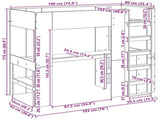 Loft Bed Frame with Desk Old Wood 90 x 190 cm Engineered Wood 3410441