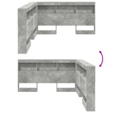 Storage Headboard Concrete Grey 140 cm Engineered Wood 3335488