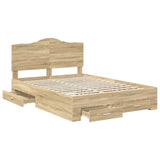 Bed Frame with Drawer Sonoma Oak 140 x 190 cm Engineered Wood 3413605
