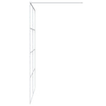 Walk-in Shower Wall White 140x195 cm Clear ESG Glass 152144