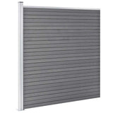 WPC Fence Set 3 Square 1 Slanted 619x186 cm Grey 3053235