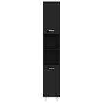 ZNTS 3 Piece Bathroom Furniture Set Black Engineered Wood 3056953
