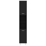 ZNTS 3 Piece Bathroom Furniture Set Black Engineered Wood 3056953