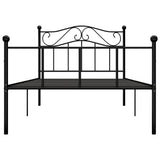 284523 Bed Frame without Mattress Black Metal 90x200 cm