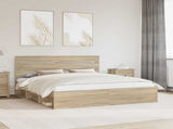 Bed Frame with Headboard Sonoma 200 x 200 cm Solid Pine Wood 3411706