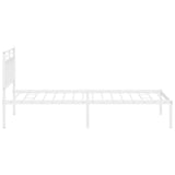Metal Bed Frame without Mattress with Headboard White 107x203cm 373736