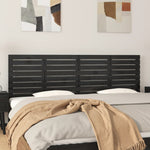 ZNTS Wall Headboard Black 186x3x63 cm Solid Wood Pine 824757